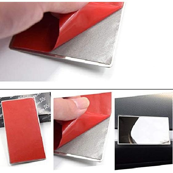 Voroly Car Visor Mirror, Large Stainless Steel Travel Vanity Mirror 5.9"X3.1" Universal for Car Visor, Seatback, Dashboard, Window