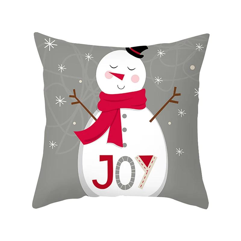 Merry Christmas Decorative Print Cushion Cover Home Living Room Sofa Square Pillow 45 * 45cm
