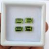 4 Pcs Natural Emerald Cut Peridot Gemstone: 4 Carat, 4 Pcs of 7x5 MM Loose Stone.
