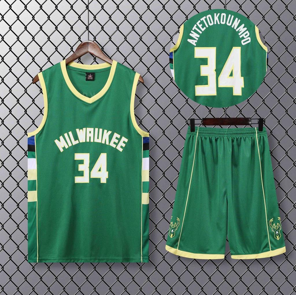 Bucks Green Basketballtrikot Nr. 34 Giannis Antetokounmpo