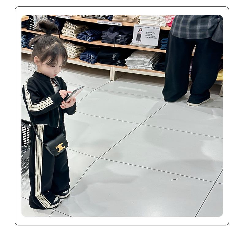 2025 Spring/Autumn Korean Style Girls' Fashion Long Sleeve Two-Piece Sports Set