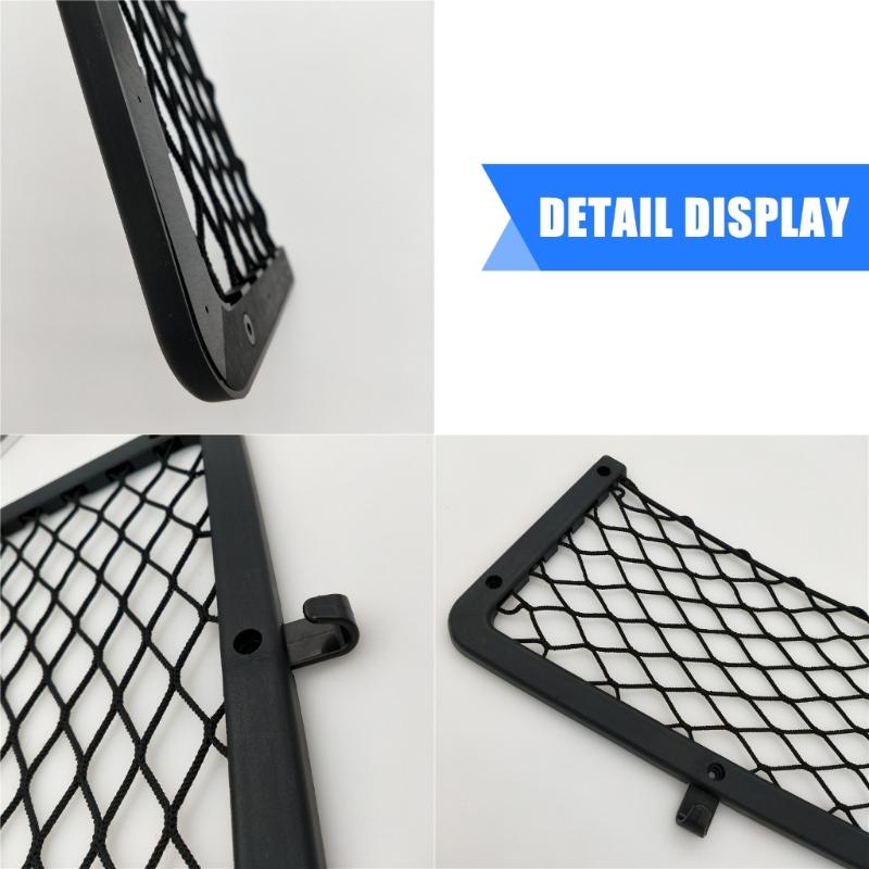 Automotive Seat Mounted Storage Net Ventilated Designs Accommodates Books Water Bottles Installation Hardware Included