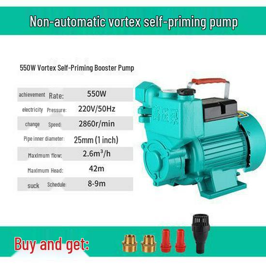 Automatic Self-Priming Booster and Circulation Pump for Well Water, 220V.