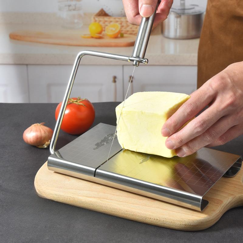 Cheese Tool Stainless Steel with Graduated Multifunctional Cheese Slicer Sausage Ham Slicing Butter Knife Cheese Cutter