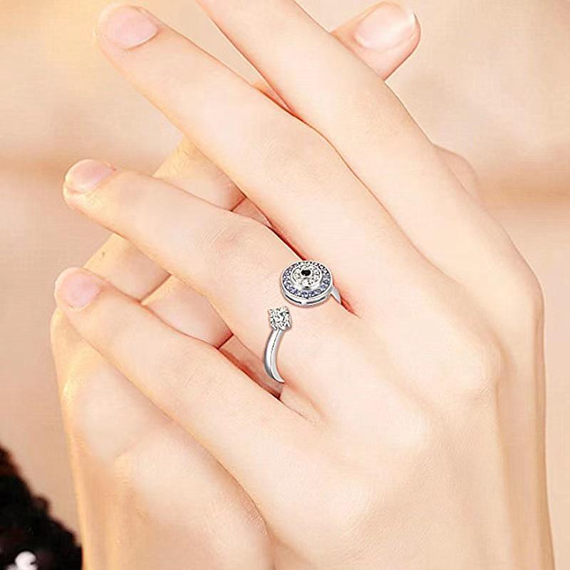 Adjustable Rotatable Sunflower Moonstone Ring: Simple, Versatile, Creative Style Women's Jewelry.