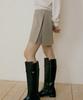 Lingseoul Summer Wool Skirt Pants-Gray