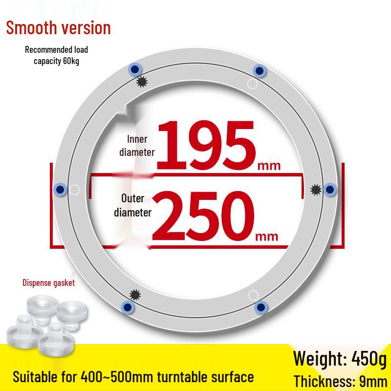 Round Marble Wooden Dining Table with Silent Aluminum Lazy Susan and Rotating Base