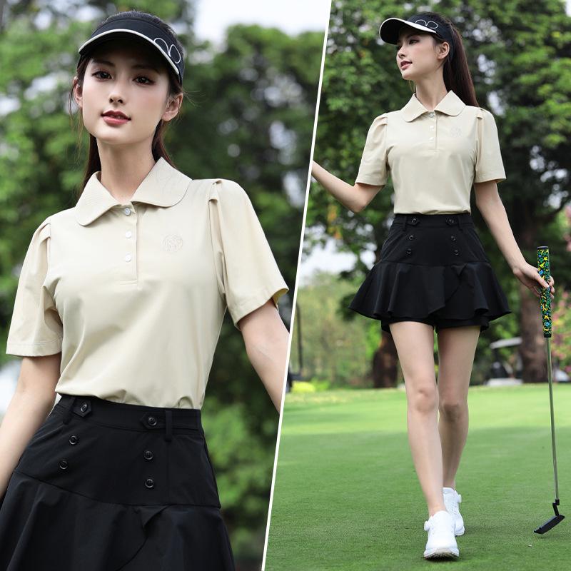 Women's 2026 Spring/Summer Golf Apparel: Breathable Short Sleeve Polo & Tennis T-Shirt Set