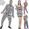 Unisex Convict Prisoner Outfit With Bold Striped Pattern Designed For Holiday Celebrations And Themed Events