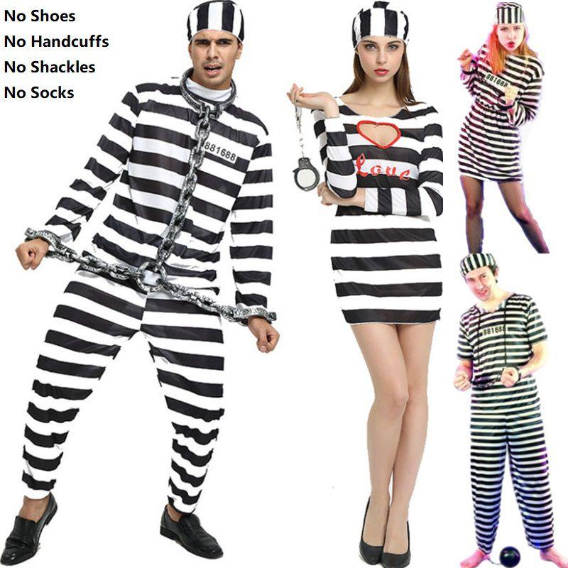 Unisex Convict Prisoner Outfit With Bold Striped Pattern Designed For Holiday Celebrations And Themed Events