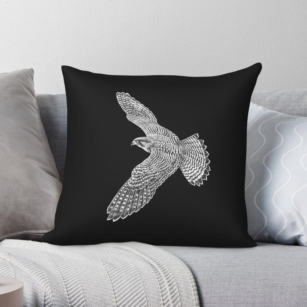 Peregrine Falcon Flying Square Pillowcase Polyester Linen Velvet Creative Zip Decorative Throw Pillow Case Car