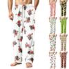 Men's Christmas Print Casual Knit Pants with Color and Pockets for Holiday Party