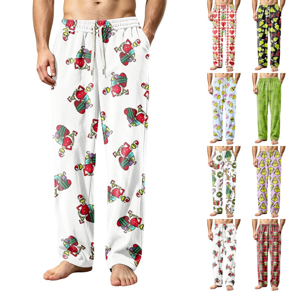 Herren Casual Strickhose mit weihnachtlichem Print, Farbe und Taschen für die Feier