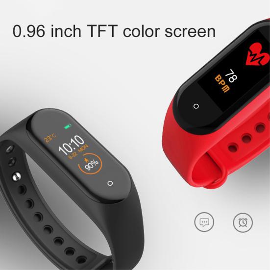 M4 Waterproof Color Screen Heart Rate Monitor Pedometer Sports Smart Bracelet