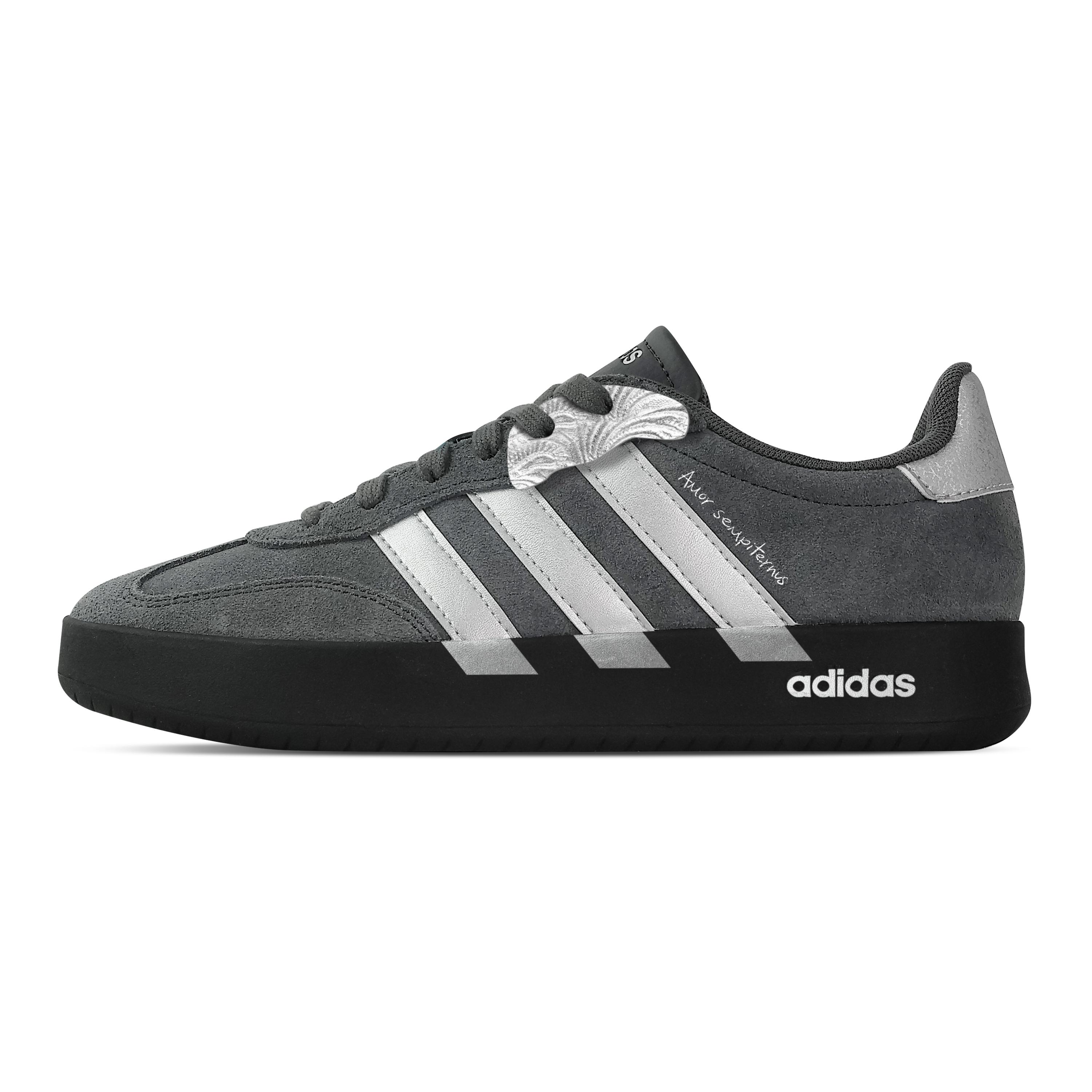 

Custom Adidas BARREDA Gray Silver Love Letter Low top German Army Trainers Unisex Gray KH6999(Team773-) 36