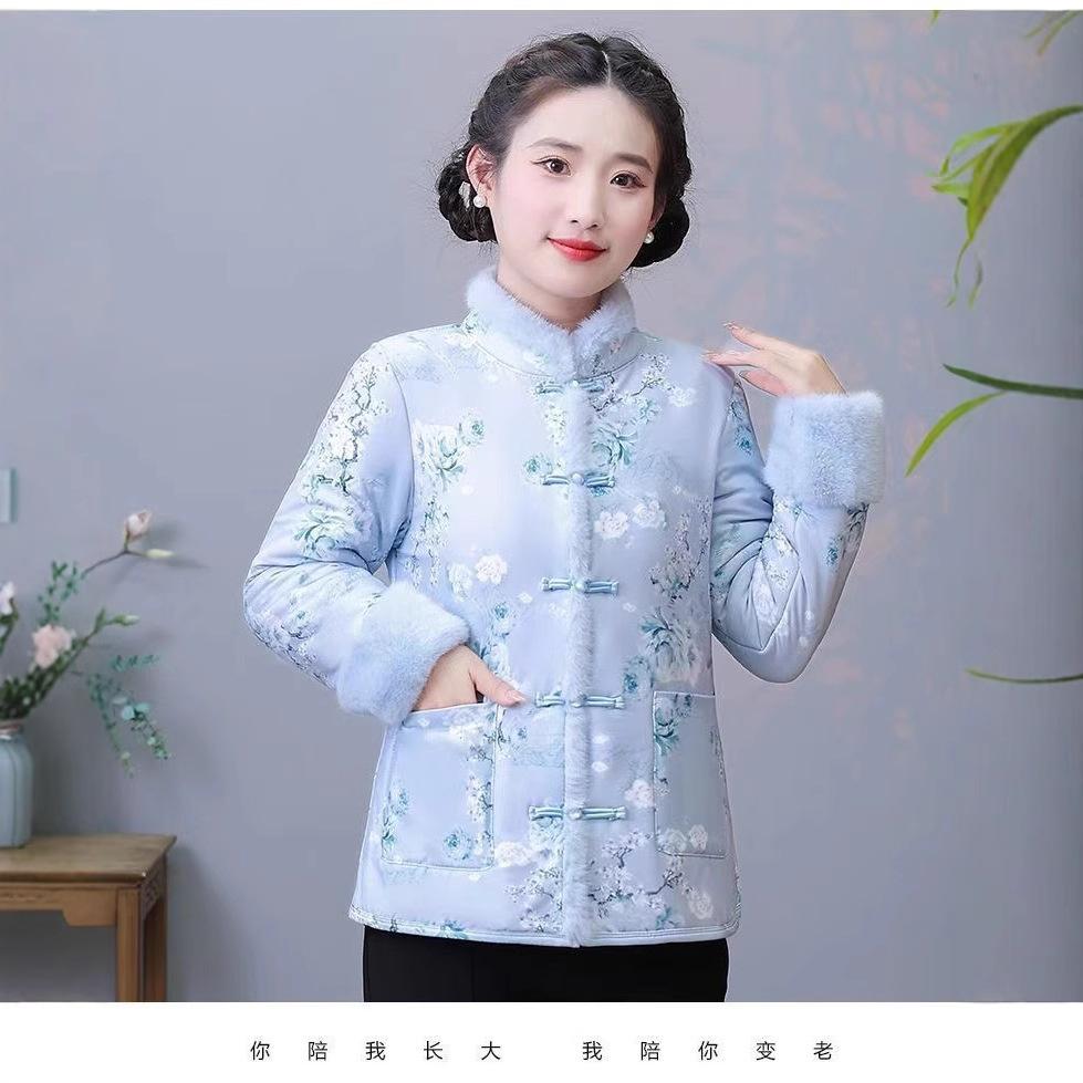 

Зимний бархатный новый жаккардовый пуховик с пряжкой, пуховик из национального хлопка, пуховик в китайском ретро-стиле, пуховик 6XL-150-82.5 kg