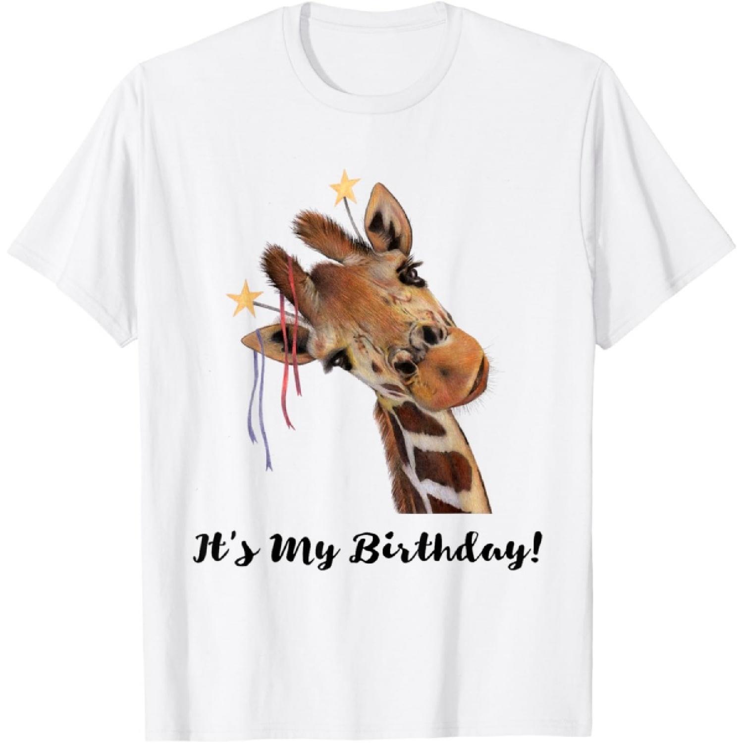 It s My Birthday Good Time Giraffe Party Animal T-Shirt T-Shirt S