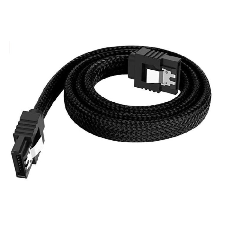 Nylons Braideds SATAIII Cable 50cm Color Matcheds Secure Lock Clip Low Profile Connectors For PC Components