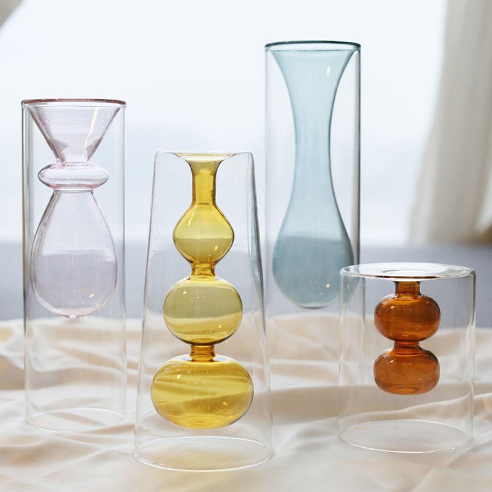 Household Transparent Table Decoration Flower Bottle Glass Vase Flower Vases Aromatherapy Bottle