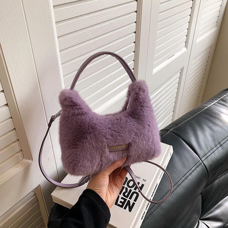 Autumn and winter 2026 new plush bag imitation mink hair handbag Korean fashion messenger imitation fur fur bag