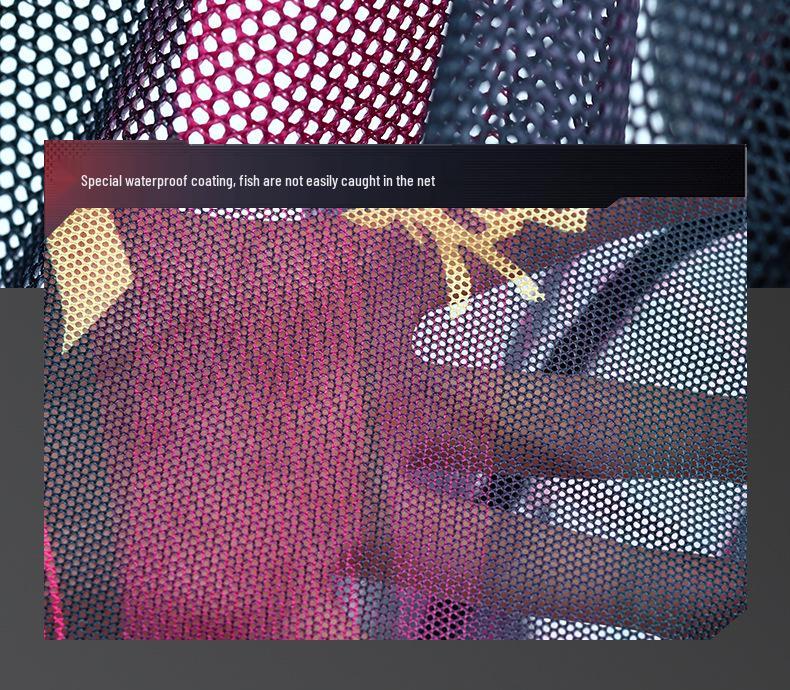Black Pit Reinforced Quick-Dry Fishing Net: Anti-Jump & Anti-Hook Design with Integrated Ring.