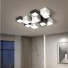 Nordic LED Chandelier Lamps Remote Dimming Black White Combination Honeycomb Art Lamps Indoor Lighting Hall Dinning Fixtures