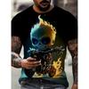 3D Bat Pattern Mysterious Totem Men's T-Shirt Summer Retro Cool Gothic Harajuku Short Sleeve Top Fashion Creative Casual Clothes