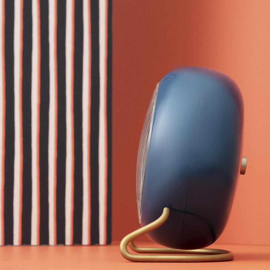 ARNE JACOBSEN Tischuhr Wecker 11cm skandinavisches Design Retro Alarm Sound STATION 43678 Blau (Geräuschloses Design)