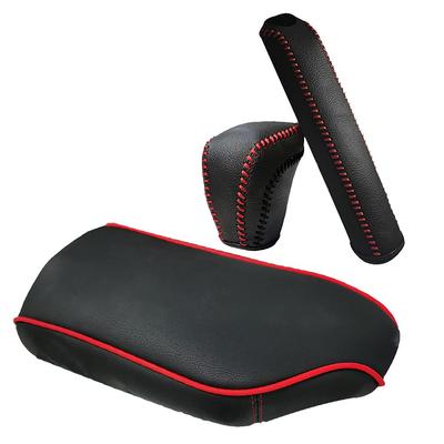 Shift Brake Cover and Console Box Cover Set for Toyota RAIZE and Daihatsu Also Includes Armrest Cover for Easy Premium PU Material for Stain and