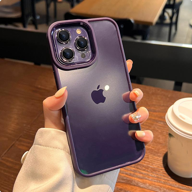 Armor Plating Camera Transparent Case For Iphone 14 13 12 11 Pro Max X Xs Xr 14 Plus Pro Clear Pc Silicone Shockproof Cover Case