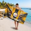 Pittsburgh Steelers Customized Name Text Beach Towel, Soft Absorbent Towel Beach Pool Travel Personal Gift
