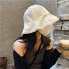 Solid Color Women's Bucket Hat Large Brim Outdoor Fisherman Hat Cotton Basin Hat  Female