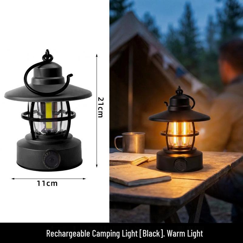 Rechargeable Retro Camping Lantern with Ultra-Long Battery Life for Outdoor Tent and Awning Lighting