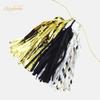 NICROLANDEE Black Gold Graduation Party Decorations, 15PCS Black Gold Tissue Paper Tassel Garland for Birthday, Wedding, Bridal Shower, Bachelorette