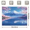 2D Japanese Cherry Blossom & Mount Fuji Photo Backdrop for Travel & Spring Events