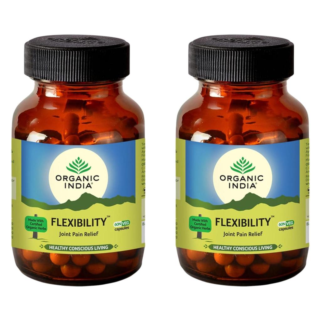 Organic India Flexibility Natural Capsules For Daily Mobility Support And Active Movement 60 Veg Capsules Pack Of 2