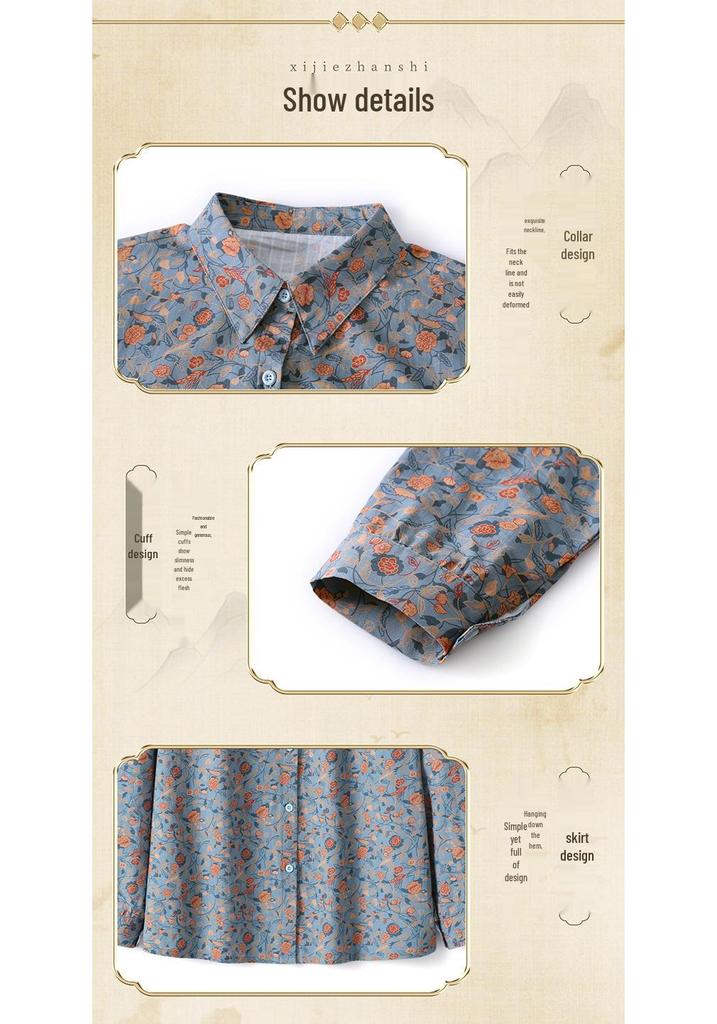 Kuo Taitai Women's Silk Shirt & Cardigan, Perfect for Elderly Moms & Grandmas, Spring To Autumn Wear