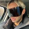 Mask Rectangle Sunglasses Women Men  Luxury Brand Designer Punk Sun Glasses Steampunk Y2k Sunglass Oversized Shield Goggles
