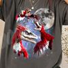 Three Pyroraptor Moon Shirt, Retro Dinosaur Galaxy Tee, Funny Raptor Lover Gift, Vintage 90s Graphic Top, Nature Prehistoric Animal Shirt
