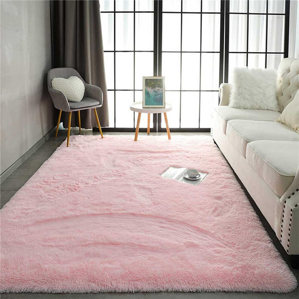 Super Soft Shaggy Carpet for Living Room Bedroom Fluffy Indoor Plush Area Rug Home Furry Floor Mats Kids Nursery Girls Pink Rug