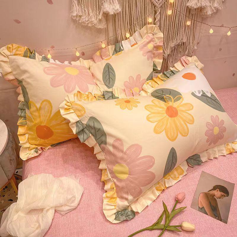 A Pair of Pure Cotton Pillowcases Spring and Autumn Large Size