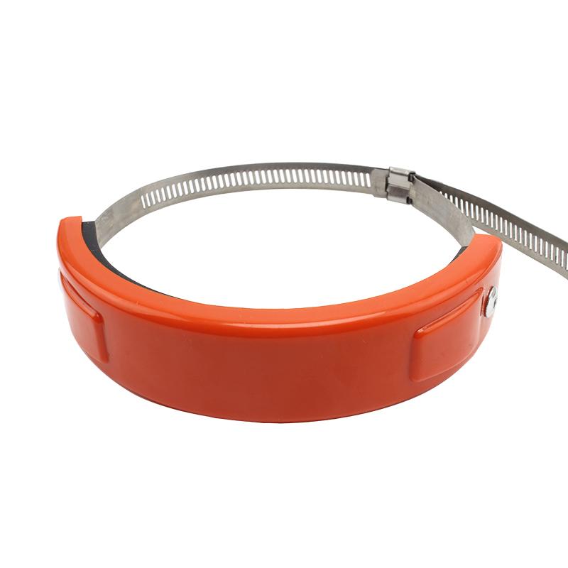Motorcycle Round Oval Exhaust Pipe Drop Protection Ring Muffler Protection Rubber 100-160mm Stainless Steel Clamp
