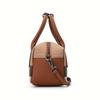 Checkered Design Women's Small Handbag Made of High-quality Canvas and Cowhide Materials