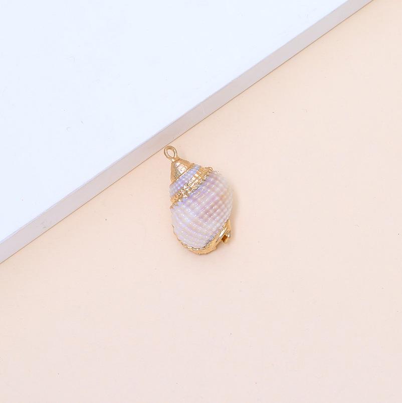 Electroplated Natural Shell Conch Scallop Pendant for DIY Necklace & Bracelet Jewelry