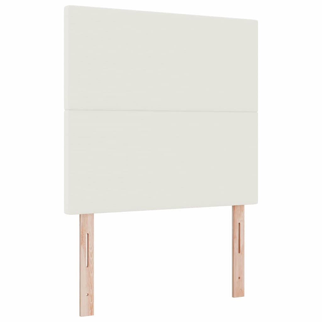Box Spring Bed in Cream and White 120 x 190 cm Cord Fabric