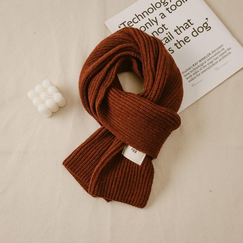 Koreanischer Schal im gleichen Stil für Damen, Herbst, Winter, gestrickt, Wolle, vielseitig, Nackenschutz für Studenten, auf Lager