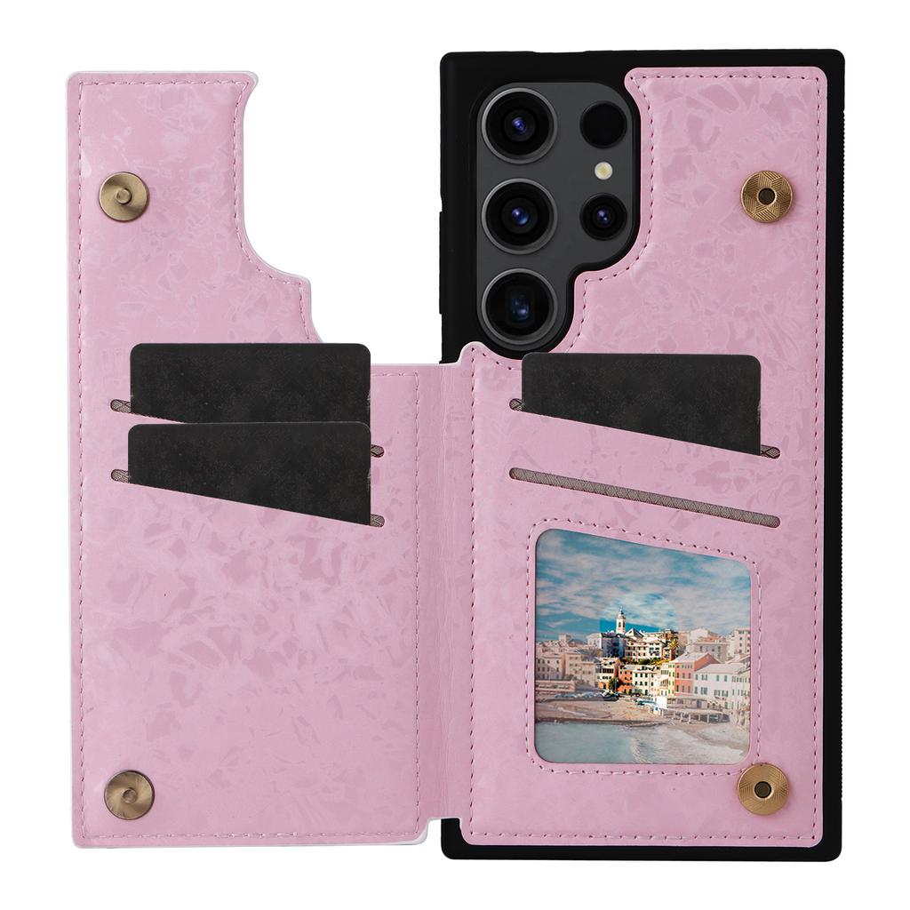 For Samsung Galaxy S23 Ultra Case Kickstand PU Leather+TPU Floral Phone Cover