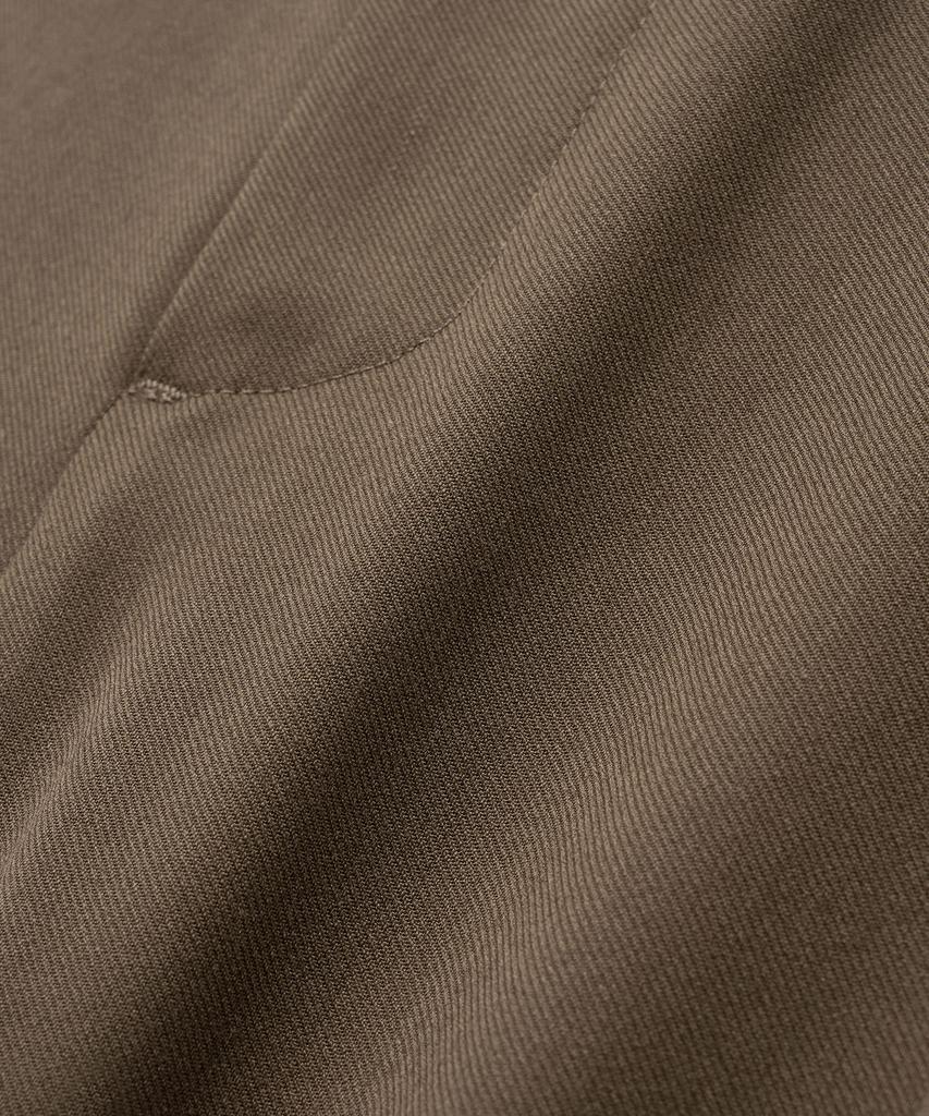 WEST GRAND BOULEVARD Wide Half-Banding Double-Pleat Slacks Brown