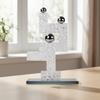 Geometric Sculpture with Mirrored Base Modern Decor Sleek for Reception Area