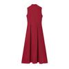 European-Style 2025 Spring Women's Sleeveless Waist-Hugging Round Neck Midi Dress